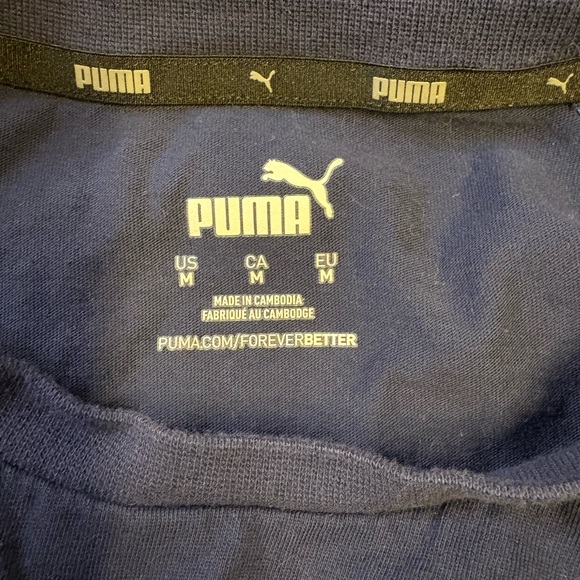 Puma Dark Blue and Royal Blue Long Sleeve Tee - Picture 6 of 6